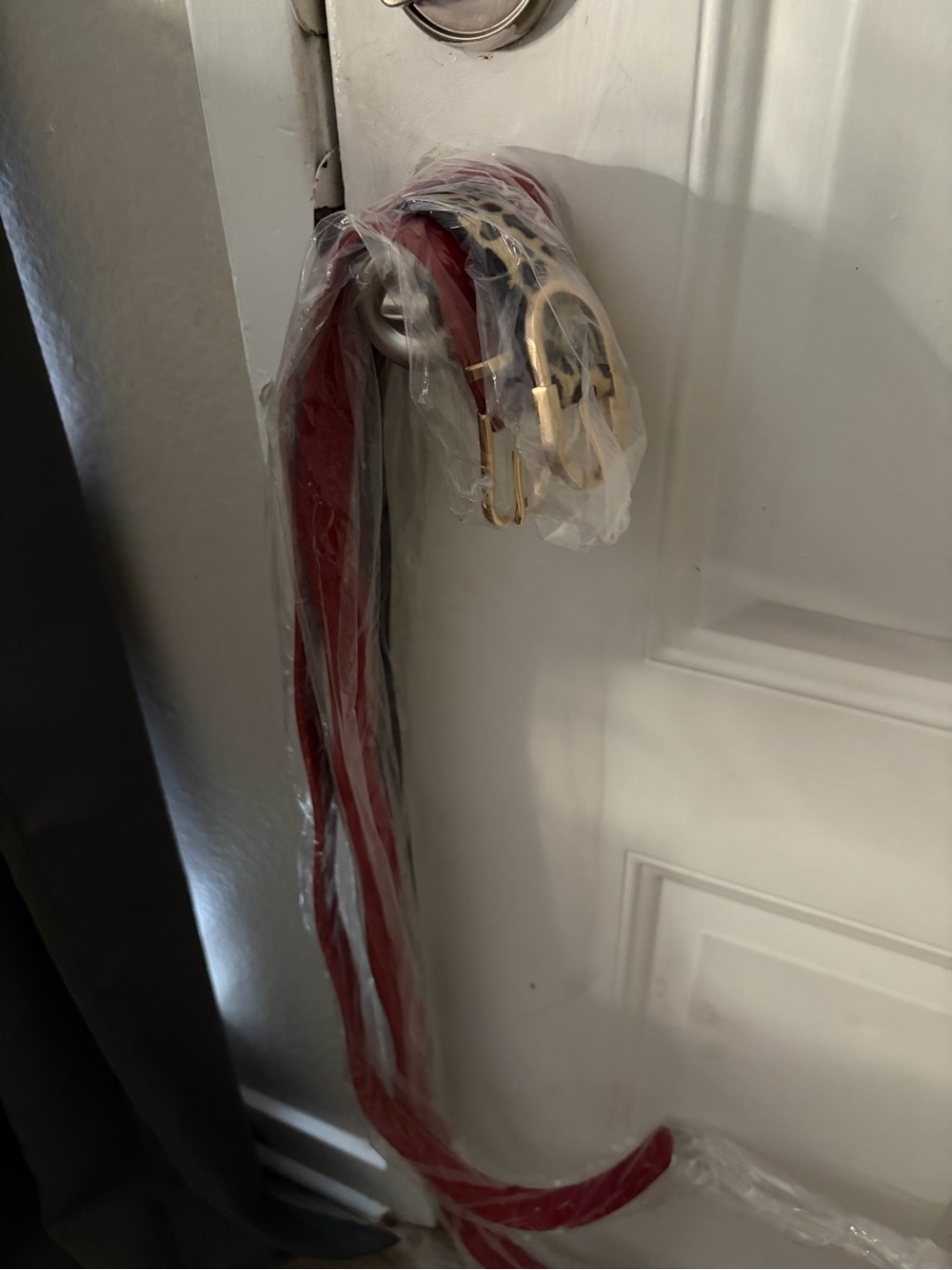 Red Wall Hook Hanger with Gold-Tone Accents